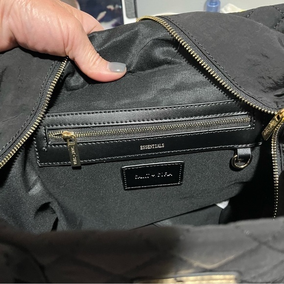 Saint + Sofia Marina Quilted Shopper Bag Black Travel Bag Internal Bag Straps - Picture 12 of 12